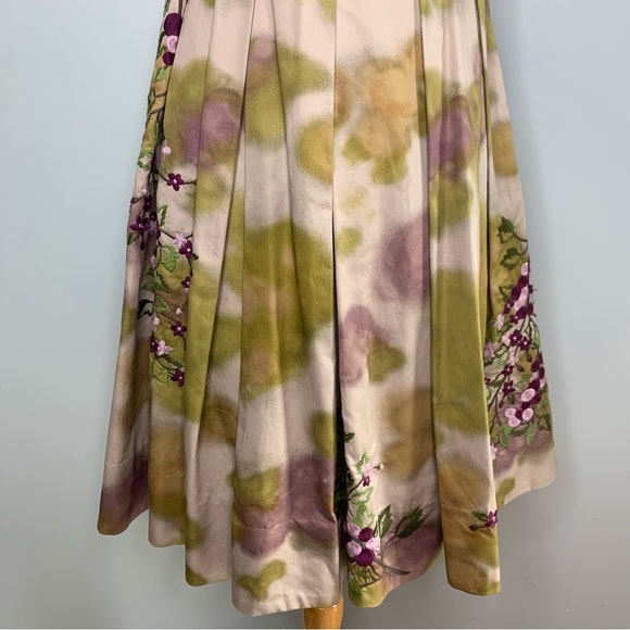 Floreat Anthropologie Travessia Tulle Under Skirt Embroidered Fit & Flare Dress - Picture 7 of 13